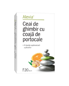 Ceai cu ghimbir si portocale, 20 plicuri, Alevia
