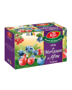 Ceai de merisoare si afine, 20 de plicuri, Fares