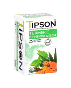 Ceai Eco turmeric & peppermint clove, 25 plicuri, Tipson