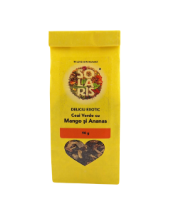 Ceai verde cu mango si ananas Deliciu Exotic, 90g, Solaris