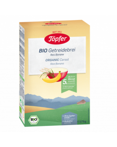 Cereala Bio cu orez si banane, +5 luni, 175 g, Topfer