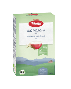 Cereale Bio orez cu lapte, +5 luni, 200 g, Topfer