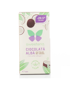 Ciocolata alba cu cocos, 100 g, Sweeteria