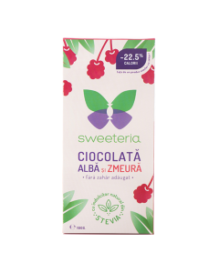 Ciocolata alba cu zmeura, 100 g, Sweeteria