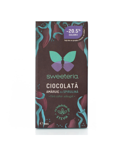 Ciocolata amaruie cu spirulina, 100 g, Sweeteria