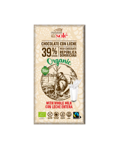 Ciocolata bio cu lapte, 100 g, Chocolates Sole