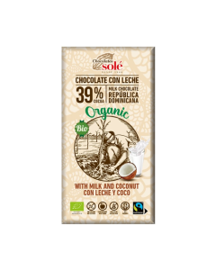 Ciocolata cu lapte si cocos Bio, 100 g, Chocolates Sole