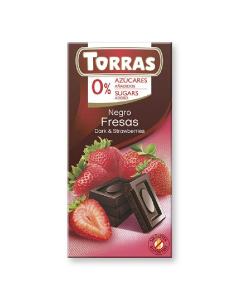 Ciocolata neagra cu cu capsune, 75 g, Torras