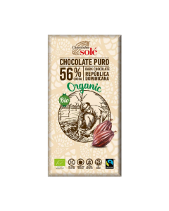 Ciocolata neagra bio 56% cacao, 100g, Chocolates Sole