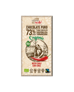 Ciocolata neagra bio cu chilli, 100 g, Chocolates Sole