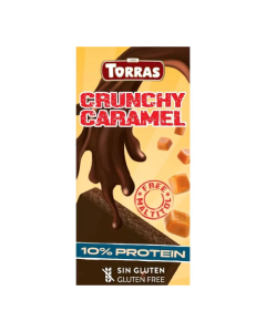 Ciocolata neagra proteica Crunchy caramel, 100g, Torras
