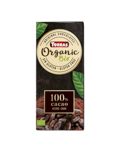 Ciocolata Organic Bio, neagra100% cacao , 100g, Torras