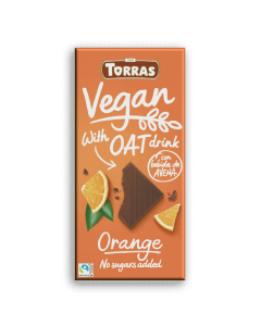 Ciocolata vegana cu portocala si bautura de ovaz, 100g, Torras