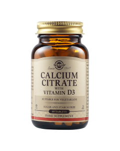 Calciu Citrat cu Vitamina D3, 60 tablete, Solgar