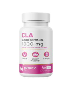 CLA 1000mg ulei de sofranel, 90 capsule moi, Nutrific