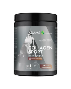 Collagen Sport pulbere cu ciocolata, 600g, Adams 