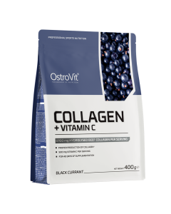 Colagen cu Vitamina C, aroma de coacaze negre, 400g, OstroVit