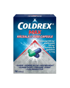 Coldrex Max Raceala si Tuse, 16 capsule, Perrigo