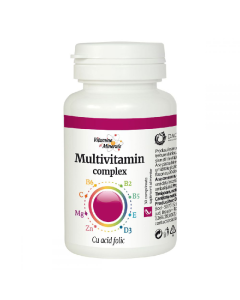 Complex de Multivitamine cu acid folic, 30 comprimate, Dacia Plant
