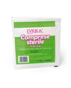 Comprese sterile taiate, 10x28 cm, 50 buc, Evrika Quality