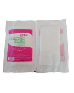 Comprese sterile netesute, pliate, 10x20 cm, 10 buc, Evrika Quality