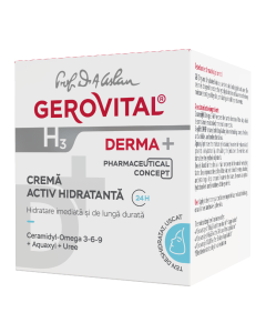 Crema activ hidratanta H3 Derma+, 50 ml, Gerovital