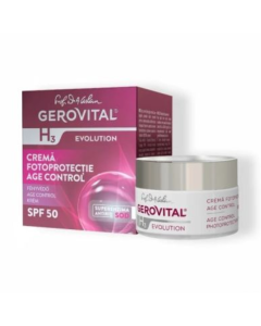 Crema de zi cu factor de protectie SPF 50 si efect antirid H3 Evolution Age Control, 50 ml, Gerovital