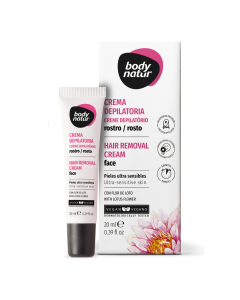 Crema depilatoare pentru fata cu aplicator de precizie, Floare de Lotus, 20 ml, Body Natur