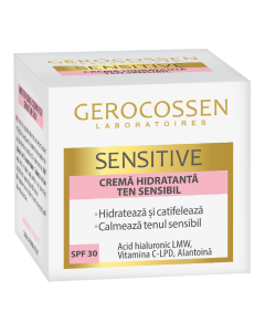 Crema hidratanta ten sensibil SPF30 Sensitive, 50 ml, Gerocossen