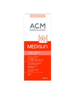 Crema coloranta pentru protectie solara cu SPF 50+ Light Tint Medisun, 40ml, ACM