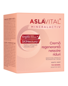 Cremă regenerantă de noapte pentru netezirea ridurilor, ten sensibil, 50ml, Aslavital 
