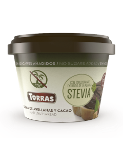 Crema tartinabila de ciocolata cu alune si Stevia, 200g, Torras