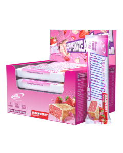 Cutie Batoane proteice capsuni, 12bucati*55g, Pro Nutrition