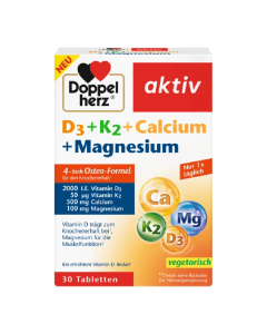 D3 + K2 + Calciu + Magneziu Aktiv, 30 comprimate, Doppelherz