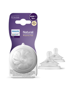 Tetina Natural Response, SCY963/02, debit lent, 1 luni+, 2 bucati, Philips Avent
