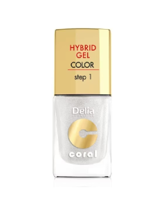 Lac de unghii Coral Hybrid Gel nr.32, argintiu, 11 ml, Delia