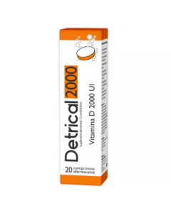 Detrical D3 2000 UI, 20 comprimate efervescente, Zdrovit