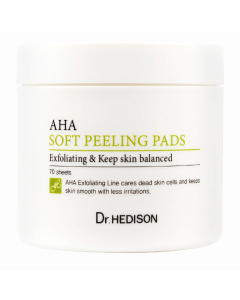 Dischete exfoliante pe baza de Alfa Hidroxi Acizi AHA Soft, 70 bucati, Dr Hedison