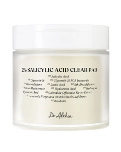 Dischete pentru ten infuzate cu 2% acid salicilic Clear Pad, 65 bucati, Dr. Althea