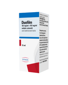 Solutie cutanata Duofilm, 167 mg/ml + 167 mg/ml, 15 ml, Stada