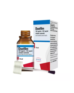 Solutie cutanata Duofilm, 167 mg/ml + 167 mg/ml, 15 ml, Stada