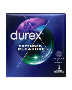 Prezervative Extended Pleasure, 3 bucati, Durex