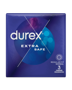 Prezervative Extra Safe, 3 bucati, Durex