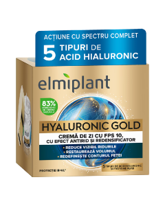 Crema de zi anti-rid Hyaluronic Gold, 50 ml, Elmiplant
