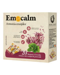 Emocalm Drops cu lavanda si roinita, 20 dropsuri, Dacia Plant