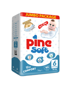 Scutece extra large Soft, 15+ kg, 44 bucati, PINE 