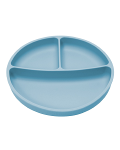 Farfurie compartimentata din silicon cu ventuza, 6 luni+, Aqua Blue, Appekids