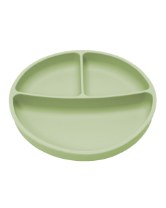 Farfurie compartimentata din silicon cu ventuza, 6 luni+, Raw Green, Appekids