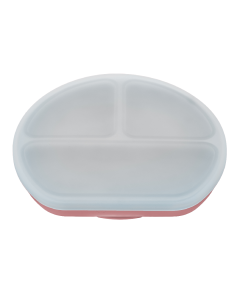 Farfurie din silicon cu capac, 6 luni+, Old Rose, Appekids