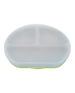 Farfurie din silicon cu capac, 6 luni+, Raw Green, Appekids